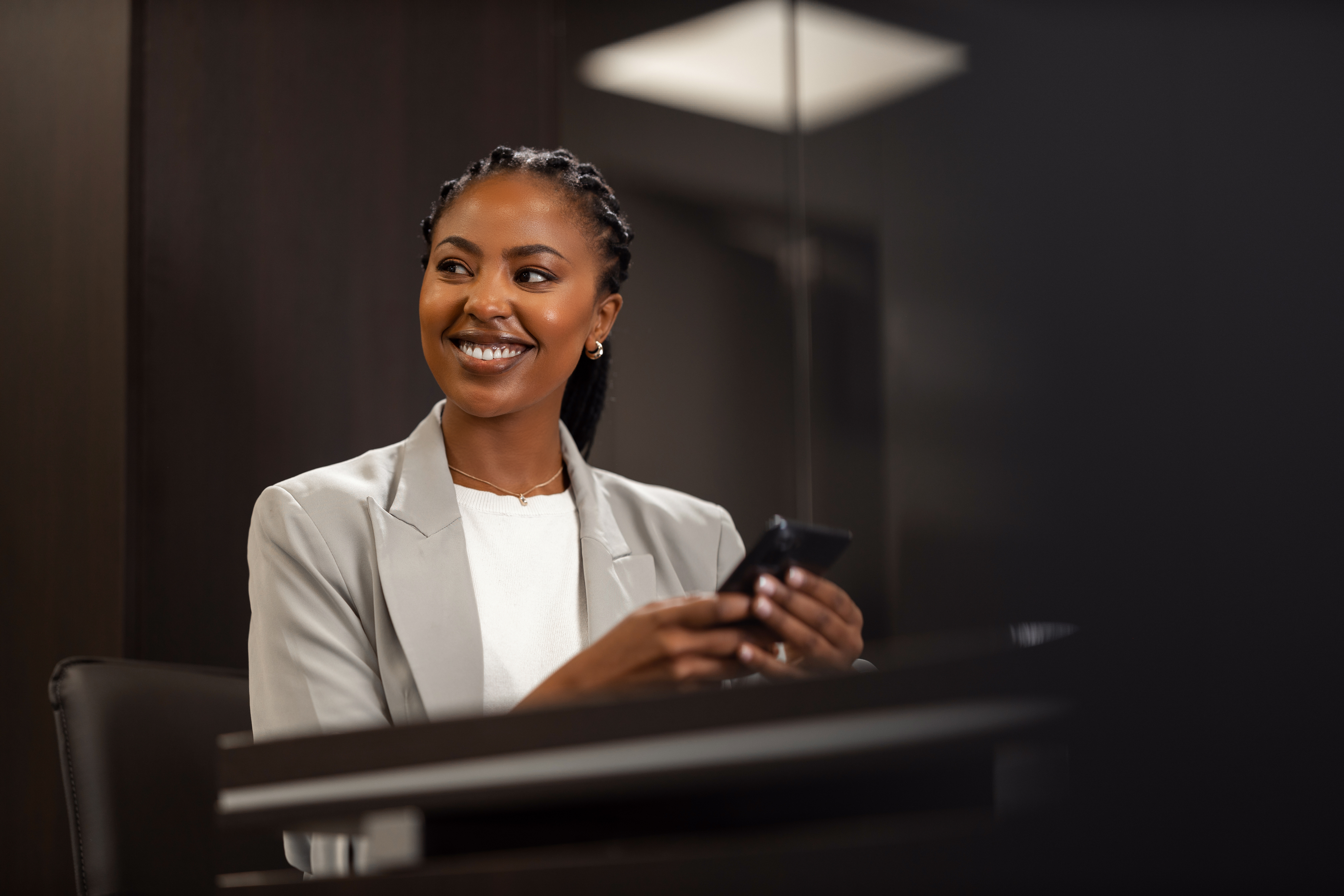 Insurance professional reviewing policy documentation